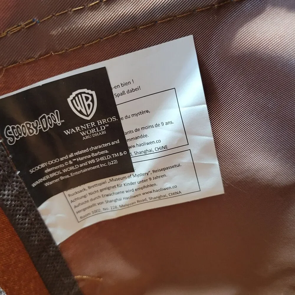Scooby Doo Warner Bros Abu Dhabi Etihad Airways Kids Brown Backpack Bag Shaggy